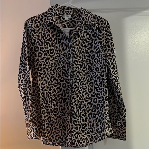 J.Crew Animal Print Long Sleeve Shirt - Picture 1 of 2